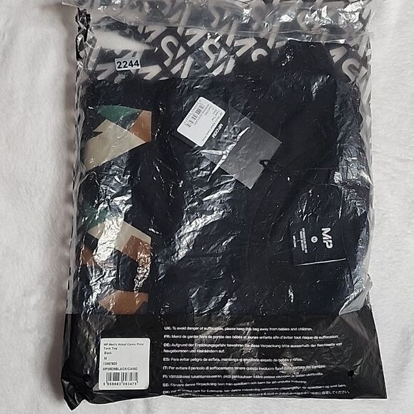 2244 NWT MP Men's Adapt Camo Print Tank Top - Black Size Medium - Picture 6 of 7